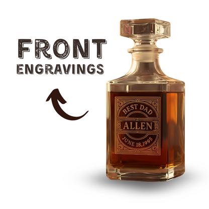 Personalized Decanter Set | Custom Engraved Glass for Men, Dads, Groomsmen & Special Occasions