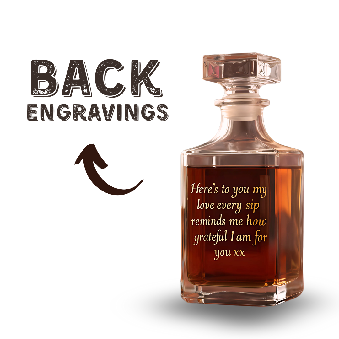 Personalized Decanter Set | Custom Engraved Glass for Men, Dads, Groomsmen & Special Occasions